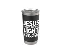 Jesus Is The Light In The Darkness Vaso térmico de acero inoxidable de doble pared