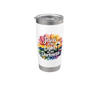 Jesus Is The Light In The Darkness Vaso térmico de acero inoxidable de doble pared