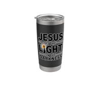 Jesus Is The Light In The Darkness Vaso térmico de acero inoxidable de doble pared