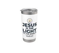 Jesus Is The Light Of The World Shirt John 8:12 Bible Verse Vaso térmico de acero inoxidable de doble pared