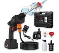 Jet Hawk - Lavadora portátil inalámbrica de Alta presión como se ve en High Street TV - Utiliza Cualquier Fuente de Agua - 6 en 1 - Incluye boquillas de pulverización, Manguera de 5 m, Conector de