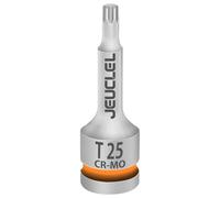 JEUCLEL T25 Torx Star - Llave de vaso de impacto de 6 puntos, T25 de 1/2 pulgada cuadrada de 3 pulgadas de largo, herramienta de adaptador de destornillador de acero Cr-Mo