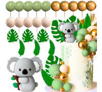 JeVenis Decoración de Tarta Selva Koala Set de 18 Piezas Verde Para Fiestas