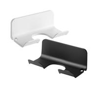 JEWEDECO 2 Unidades Soporte Almacenamiento con Pared en para Cabello Secador de Montado de Cable, Plástico Resistente y Diseño Moderno para Baño