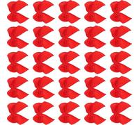 JEWEDECO 60 Lazos de Cinta Rojos Flores Hechas a Mano para Niñas, Accesorios Cabello Multiusos que Sujetan Bien el Cabello Fino en Uso Diario