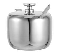 JEWEDECO Azucarero de Acero Inoxidable Redondo de 250ml para Almacenar y Dispensar Condimentos con Diseño Elegante para Mesa de Comedor y Café