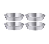JEWEDECO Fácil de Limpiar Platos Redondos de Acero Inoxidable para Juego de 4 para Servir Aperitivos y Salsas y Adecuado para Restaurante y Hogar Restaurante Hogar