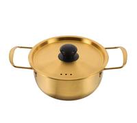JEWEDECO Olla de Ramen de Acero Inoxidable Tapa y Asa para Cocinar Sopa, Superficie Lisa, Tamaño Adecuado para Picnic y Fiestas Jardín