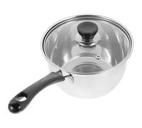 JEWEDECO Olla Tapa de Acero Inoxidable para Cocina Práctica, Sartén Espesa Superficie Lisa Adecuado para Leche y Sopas Pequeñas