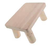 JEWEDECO Taburete de Madera, Taburete para Pies Vintage, Rectangular, Beige, Soporte Seguro y Antideslizante, para Mayores, Oficina y Cocina