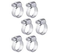 JEXOWIQ 6 piezas Abrazaderas Metalicas para Tubos, Acero Inoxidable Ajustable 16-25 mm, Abrazaderas Tubo, de Manguera de Acero Inox para Mangueras Tubería de Agua Piscina