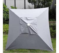 JFBUCF Parasol de jardín, 4 huesos, 2 x 2 m, parasol rectangular de tela para exteriores, playa y mercado blanco