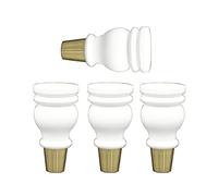 JFHEUEHY Patas de madera de goma para gabinete, 4 patas de repuesto para muebles, carga máxima de 500 kg, con funda de cobre, patas de madera para sofá (12 cm, blanco)