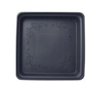 JFNKLFG Plato Maceta Platillo Cuadrado De Plástico Alta Densidad For Macetas Jardín, Ideal For Prevenir El Riego Excesivo(Black Gray 19.5cm)