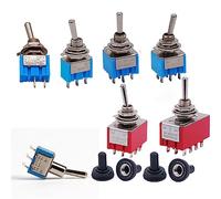 JFQOWCMP Interruptores de 6mm, Interruptor de Palanca en Miniatura, unipolar, Doble Tiro, Mini Tapa Impermeable, Dispositivos microelectrónicos Inteligentes, Encendido-Apagado, 6A