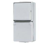 JG APWG WG 600: Combinación de 676 enchufes Schuko + interruptor, color gris