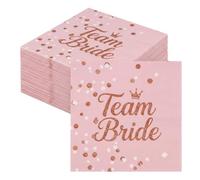JGA Servilletas de oro rosa, 40 unidades de servilletas de papel rosa, accesorios para despedida de soltero para mujeres, fiestas, decoración de mesa, despedida de soltero