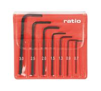 Jgo.7 llaves allen precision acodada medidas desde 0,7 hasta 3,0mm