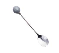JHKNNK Diseño Cómodo y Fácil de Usar de Acero Inoxidable Mango de Cerámica 6 Cucharas Pequeñas para Postre y Café Ideales para Casa