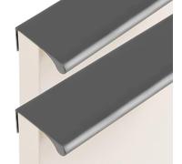 JIALUO0318 Aleación de Aluminio Tiradores Ocultos Manijas Para Muebles Armarios Pomos Cajones Cocina Manijas Tiradores de Puerta 2 Piezas (Dark Grey,Hole Pitch 160mm)
