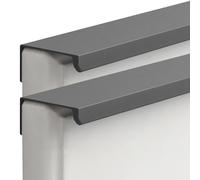 JIALUO0318 Gris Oscuro Ocultos Tiradores Manijas Para Muebles Aleación de Aluminio Armarios Pomos Cajones Cocina Manijas Tiradores de Puerta 2 Piezas (Length 800mm)