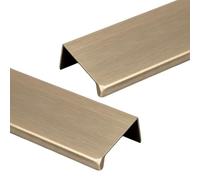 JIALUO0318 Tiradores Ocultos Aleación de Aluminio Manijas Para Muebles Armarios Cajones Tiradores Cocina Manijas Pomos de Puerta 2 Piezas (Bronce Cepillado,Length 1000mm)