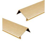 JIALUO0318 Tiradores Ocultos Aleación de Aluminio Manijas Para Muebles Armarios Cajones Tiradores Cocina Manijas Pomos de Puerta 2 Piezas (Oro Cepillado,Length 150mm)