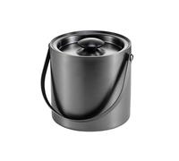 JIANBOHAIRS Cubo de Hielo de 2 l con Tapa, Cubo de Hielo de Acero Inoxidable con Aislamiento de Doble Pared, Cubo de Vino for cócteles y Fiestas for Wine, Drinks, Bar, Beverage Cooler(Black)