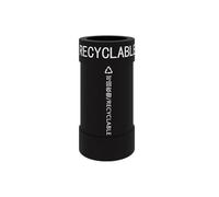 JIANBOHAIRS Outdoor Trash Can Bote de basura comercial, cubo de basura redondo con tapa abierta for interior y exterior, papelera de Metal for el hogar, oficina(Black,Large)