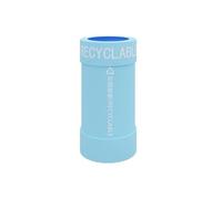 JIANBOHAIRS Outdoor Trash Can Bote de basura comercial, cubo de basura redondo con tapa abierta for interior y exterior, papelera de Metal for el hogar, oficina(Light blue,Large)