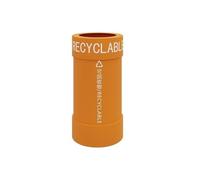 JIANBOHAIRS Outdoor Trash Can Bote de basura comercial, cubo de basura redondo con tapa abierta for interior y exterior, papelera de Metal for el hogar, oficina(Orange,Small)