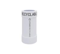 JIANBOHAIRS Outdoor Trash Can Bote de basura comercial, cubo de basura redondo con tapa abierta for interior y exterior, papelera de Metal for el hogar, oficina(White,Small)