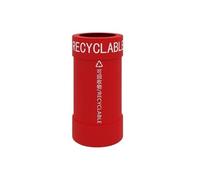 JIANBOHAIRS Outdoor Trash Can Bote de basura comercial, cubo de basura redondo con tapa abierta for interior y exterior, papelera de Metal for el hogar, oficina(Red,Large)