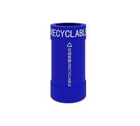 JIANBOHAIRS Outdoor Trash Can Bote de basura comercial, cubo de basura redondo con tapa abierta for interior y exterior, papelera de Metal for el hogar, oficina(Dark blue,Small)