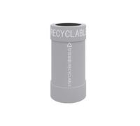 JIANBOHAIRS Outdoor Trash Can Bote de basura comercial, cubo de basura redondo con tapa abierta for interior y exterior, papelera de Metal for el hogar, oficina(Light gray,Small)