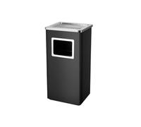 JIANBOHAIRS Outdoor Trash Can Bote de basura comercial de acero inoxidable for el vestíbulo del hotel Ktv, cenicero vertical, cubo de basura cuadrado de entrada de ascensor(Black)