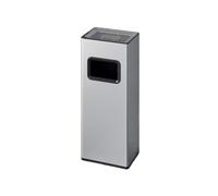 JIANBOHAIRS Outdoor Trash Can Bote de basura de 16 litros con cenicero y contenedor interior de plástico extraíble, for pasillo, escalera, edificio de oficinas(Silver)