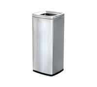 JIANBOHAIRS Outdoor Trash Can Bote de basura de acero inoxidable cepillado de 30 litros, contenedor de basura comercial con tapa abierta for interiores y exteriores