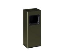 JIANBOHAIRS Outdoor Trash Can Bote de basura de metal de 16 litros con cenicero, apertura lateral rectangular y contenedor interior de plástico extraíble(Green)