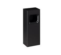 JIANBOHAIRS Outdoor Trash Can Bote de basura de metal de 16 litros con cenicero, apertura lateral rectangular y contenedor interior de plástico extraíble(Black)