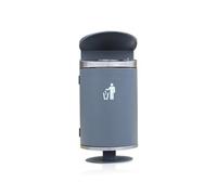 JIANBOHAIRS Outdoor Trash Can Bote de basura for exteriores de acero inoxidable con cenicero, contenedor de residuos cilíndrico comercial for exteriores, fácil de instalar