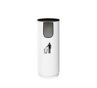 JIANBOHAIRS Outdoor Trash Can Bote de basura redondo comercial, contenedor de basura interior/exterior for parques, campus universitario, baño, restaurante, escuela(White,Large)