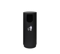 JIANBOHAIRS Outdoor Trash Can Bote de basura redondo comercial, contenedor de basura interior/exterior for parques, campus universitario, baño, restaurante, escuela(Black,Small)