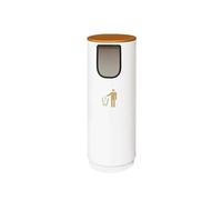JIANBOHAIRS Outdoor Trash Can Cubo de basura comercial, redondo, for interior y exterior, de metal, for hogar, oficina y restaurante.(White,Small)