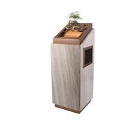 JIANBOHAIRS Outdoor Trash Can Papelera de acero inoxidable con cenicero for vestíbulo de hotel de estilo europeo, papelera vertical for entrada de ascensor y vestíbulo de mármol(Gold)