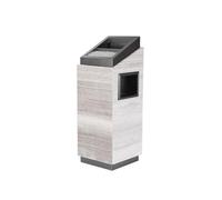 JIANBOHAIRS Outdoor Trash Can Papelera de acero inoxidable con cenicero for vestíbulo de hotel de estilo europeo, papelera vertical for entrada de ascensor y vestíbulo de mármol(Black)