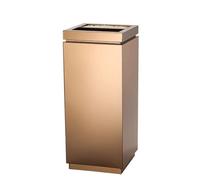 JIANBOHAIRS Outdoor Trash Can Receptáculo de basura de metal for exteriores,Receptáculo de residuos,Botes de basura comerciales,Patio cuadrado de la calle del hotel 30 x 30 x 70 cm(Rose gold)