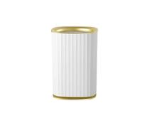 JIANBOHAIRS Papelera Papelera de cocina for baño, dormitorio, sala de estar y oficina, color blanco con borde dorado. Papelera de oficina.(15 L)