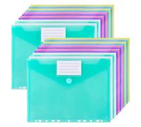 JIANTA 24pcs Carpetas Fundas Plástico A4 Transparentes para Anillas con 11 Agujeros, 6 colors Fundas para Carpetas Plastico A4, para Oficina, la Escuela y el Hogar