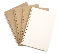 JIANTA Bloc de Notas Espiral A5, Pack de 4 Bloc de Notas en Blanco, Cuaderno Kraft A5, 100 Páginas/50 Hojas, Cubierta de Bricolaje Disponible, para Viajar Dibujo Escolar Escribir Professor(Blanco)